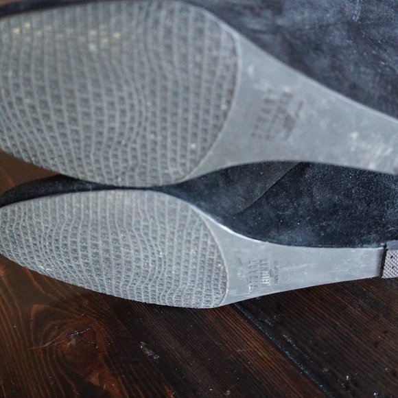 Stuart Weitzman Black Suede Knee High Wedge Boot - Picture 12 of 12